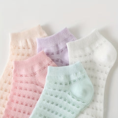 5 Pairs Mesh Low Cut Ankle Socks Women's Stockings