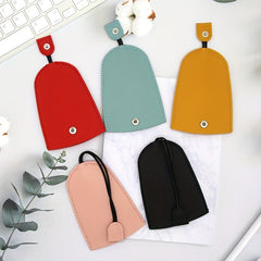 Key Pouch Organizer PU Leather Key Case w/ Pull Strap Ring