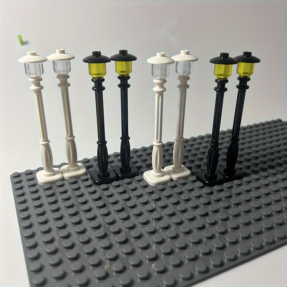 4pcs Yellow Street Light Building Block Accessory