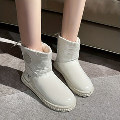 Glitter Faux Leather Plush Lined Snow Boots Fall Winter Warm Snow Shoes