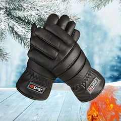 Winter Velvet Thermal Gloves PU Waterproof Warm Anti Slip Gloves