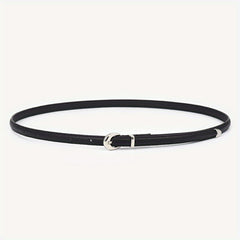 Oval Buckle PU Belt Candy Dress Pants Belt Women Thin Waist Belts