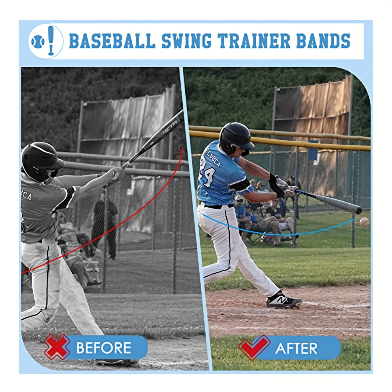 2pcs Baseball Training Fixed Straps Hitting Aids