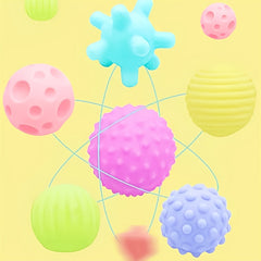 6pcs Baby Sensory Balls Soft Touch Massage Rattle Toys