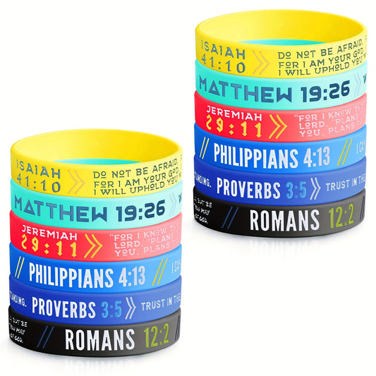 Bible Verse Silicone Bracelet Waterproof Wristband