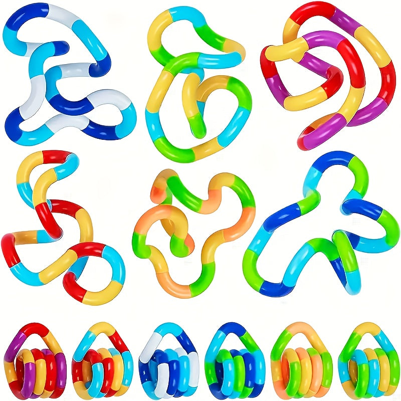 3pcs Stress Relief Twist & Transforming Toys Colorful Shapeshifting Fidget Toys
