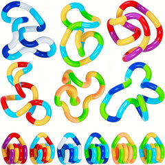 3pcs Stress Relief Twist & Transforming Toys Colorful Shapeshifting Fidget Toys