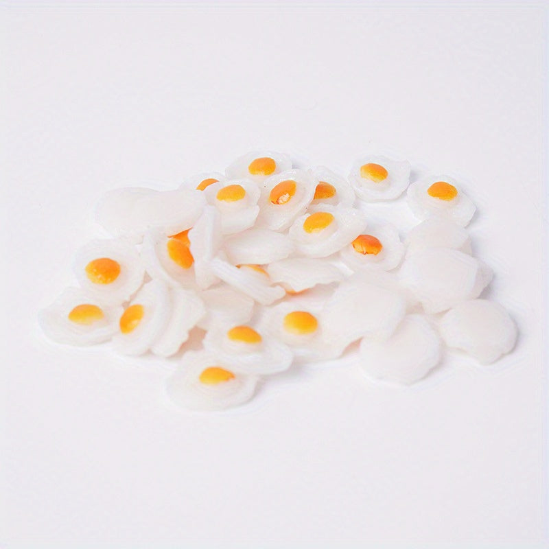 4pcs PVC Poached Egg Models for DIY Crafts and Educational Play