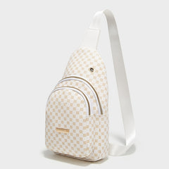 Geo Print Sling Bag PU Leather Crossbody Bag
