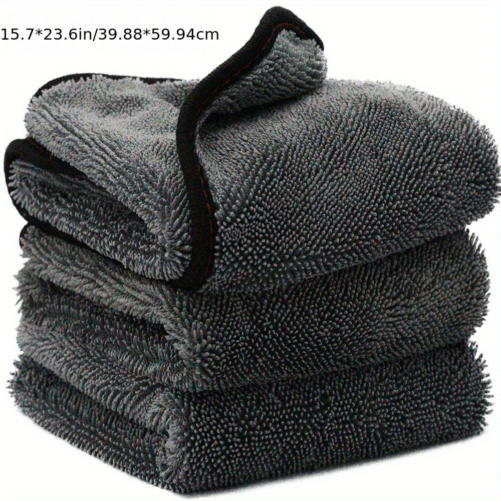 1pc Microfiber Cleaning Towels - Car Washing & Camping