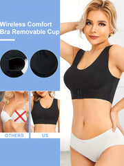Wireless Sports Bra Front Buckle Running Workout Tank Bra