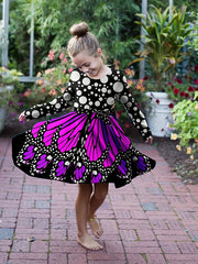 Butterfly Princess Cosplay Dress Polka Dot Print Dress