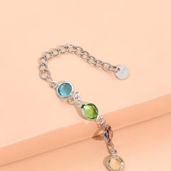 Colorful Zircon Stainless Steel Bracelet