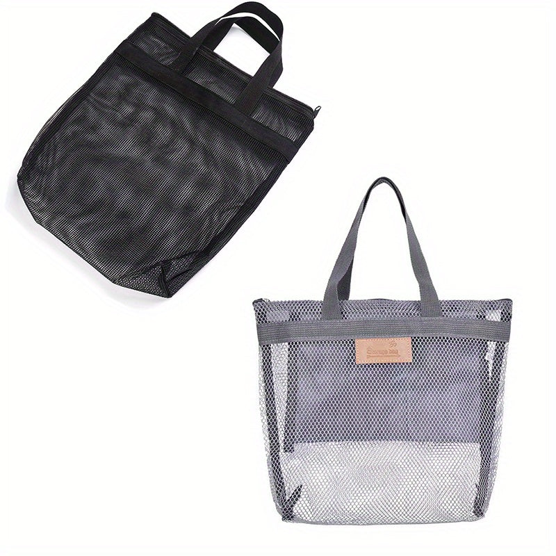2pcs Mesh Quick Drying Tote Bags Hanging Toiletry Organizer Zipper