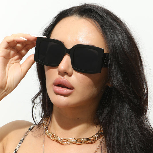 Retro Square Sunglasses for Women Vintage Thick Frame Glasses