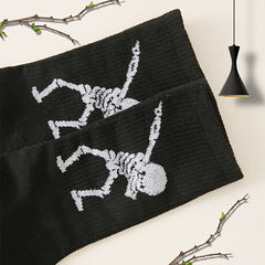 Skull Pattern Crew Socks Women's Stockings