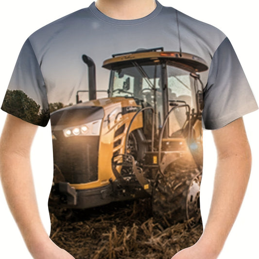 Kids Trucker 3D Print Casual T shirt Graphic Sports Tees