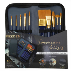 10 Pack Acrylic Brush Set for Artists Beginners Adults