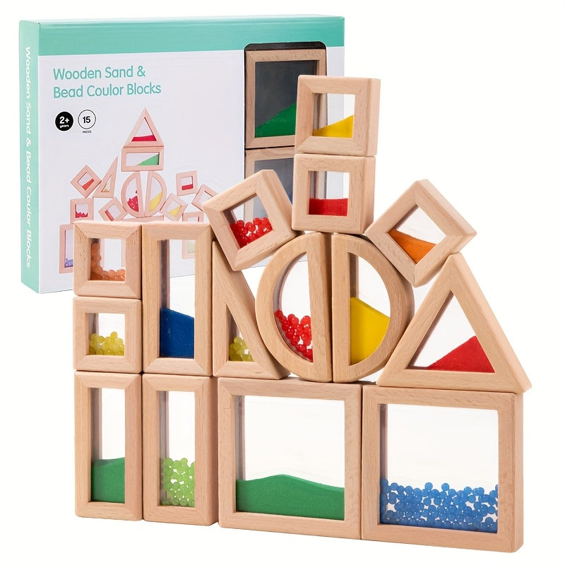 23pcs Acrylic Sensory Building Blocks Transparent Smooth Touch Exploration Toy