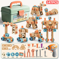 Kids' House Tool Kit DIY Learning Toy Set with Drill and Wrenches