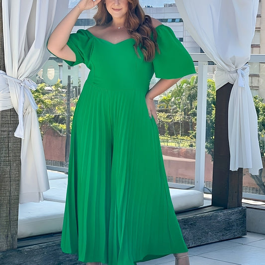  Off Shoulder Wide Leg Jumpsuit