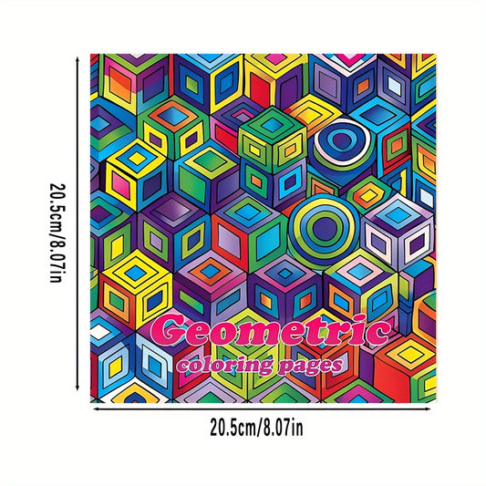 Geometric Shadows Coloring Book with Hidden Pigments