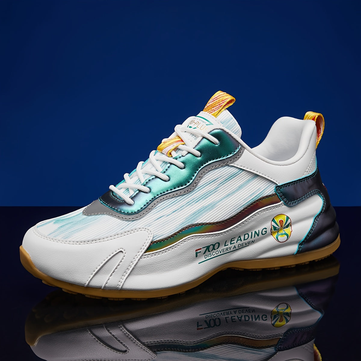 Chinese Style Reflective Stripes Running Shoes Retro Thick Sole Sneakers