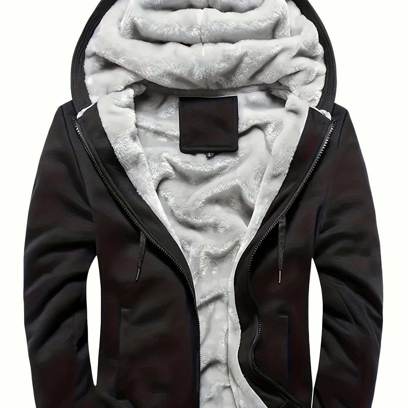 Men's Plush Fleece Hooded Jacket