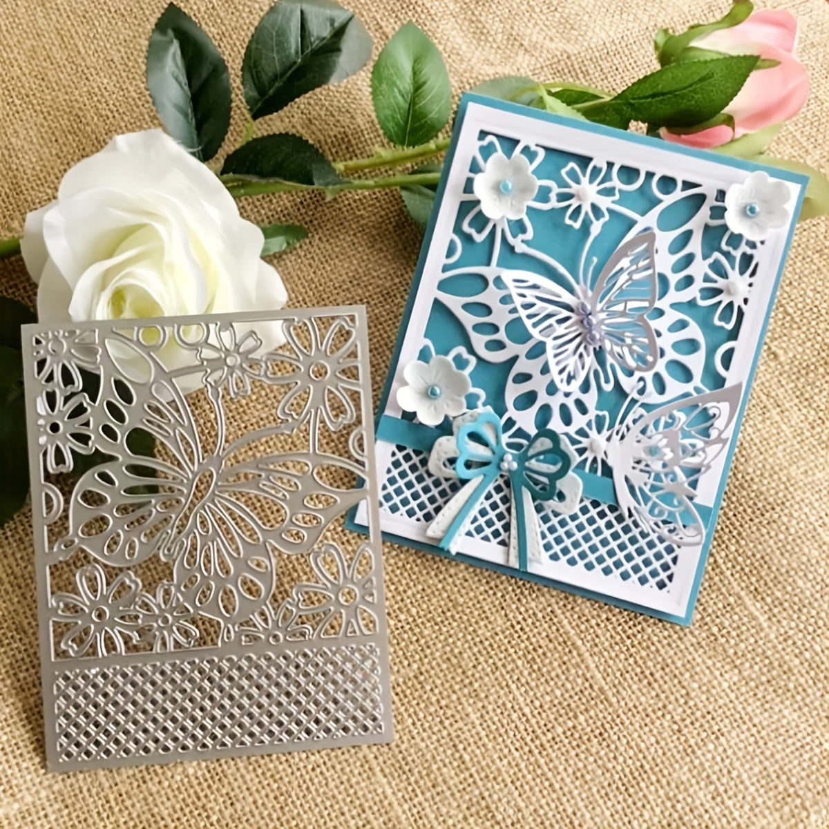 1pc Butterfly Background Mold Metal Embossing Scrapbooking Cutting