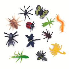 12pcs Mini Insect Models Kids Toys Spider Ladybug Beetle Ornaments