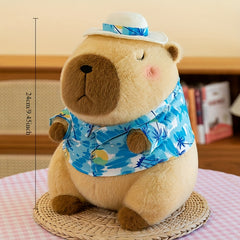 Summer Pink Capybara Plush Toy for Beach Vacation Vibes
