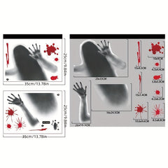 43PCS Halloween Window Clings Bat Spider Witch Window Stickers