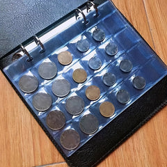 480 Grids Leather Binder Coin Collection Book Large Capacity Coin Storage