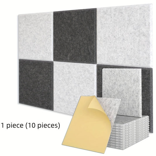10pcs Adhesive Soundproof Panel 29x29x1.02cm High Density Wall Stickers
