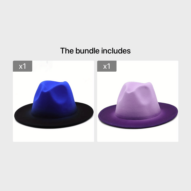 Gradient Top Hat Flat Jazz Hat Wide Brim Hat