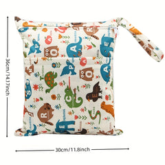 Animals Wet Dry Bag For Baby Cloth Diapers & Breast Pump Parts Waterproof