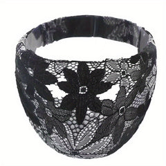 Floral Lace Headband Wide Brim Sports Turban Hair Band