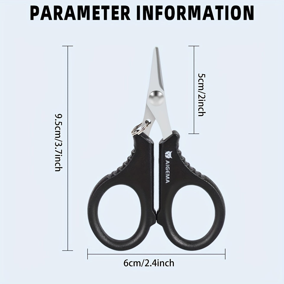 Retractable Lanyard Fishing Scissors Stainless Steel Outdoor Accessories