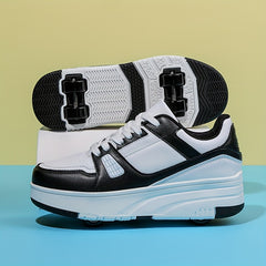 Chunky Skate Shoes - Wear Resistant & Breathable - Removable Four Wheel Design