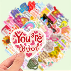50pcs Vinyl Stickers for Notebooks - Reusable Inspirational Motivational Decals