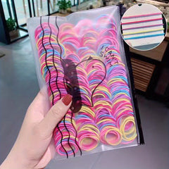 200 Hair Ties for Kids & Girls Elastic Polyester Hair Ties