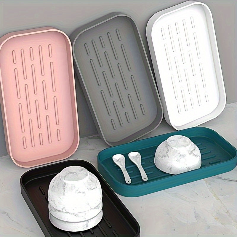 Silicone Draining Tray Kitchen Bathroom Storage Shelf