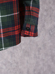 Boy's Plaid Long Sleeve Shirt Casual Slightly Stretch Breathable Button Up Shirt