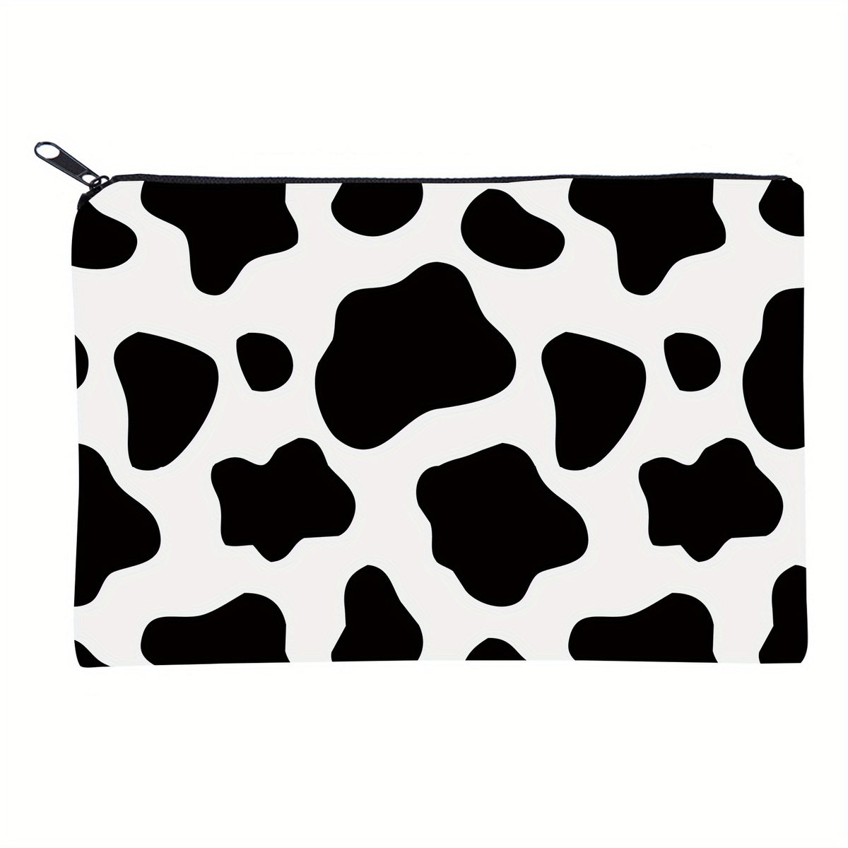 Cow Print Travel Makeup Bag for Women with Zipper