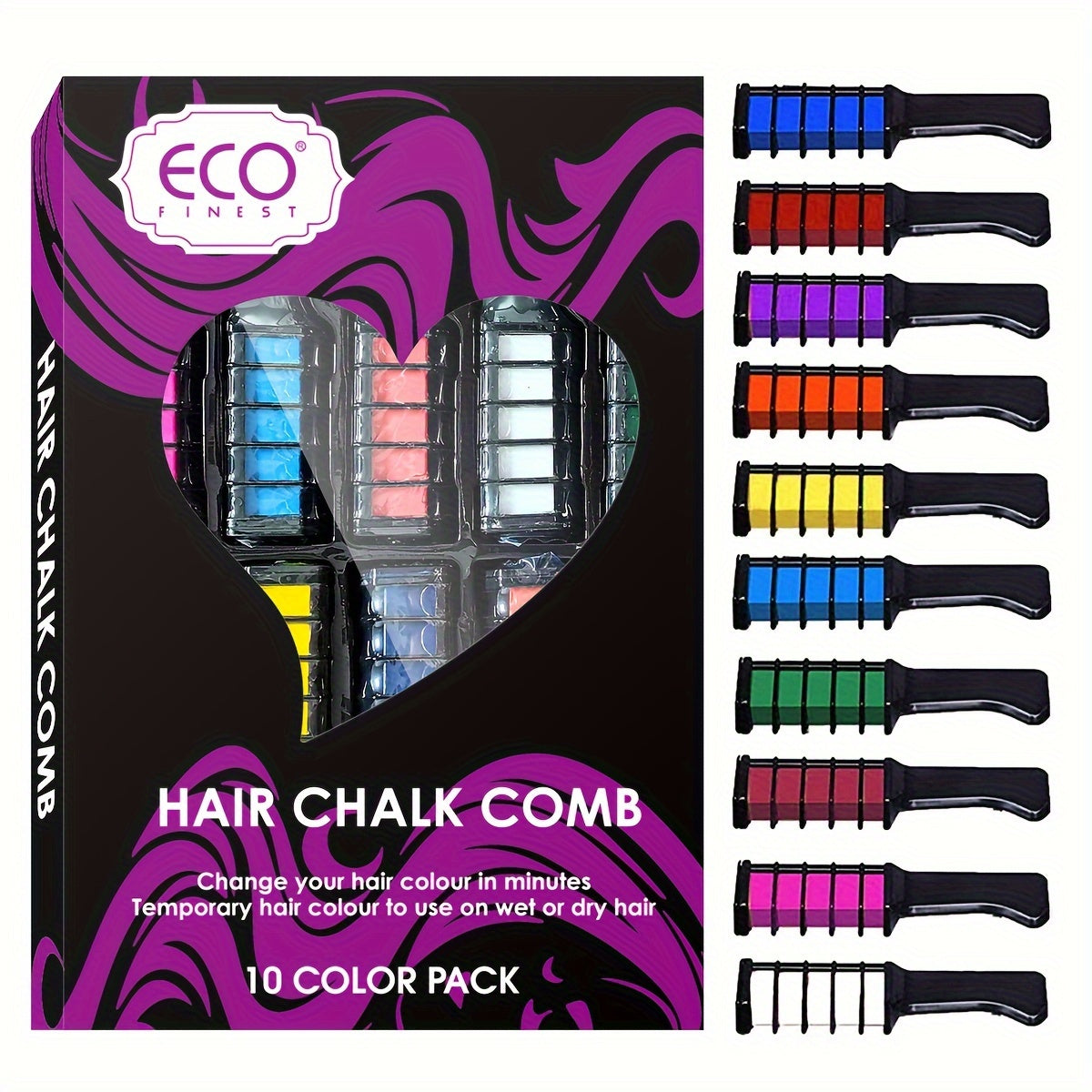 10 Vibrant Temporary Hair Chalk Combs for Parties & Cosplay