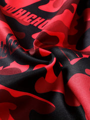 Men's Camo Swim Trunks Drawstring Beach Shorts for Summer