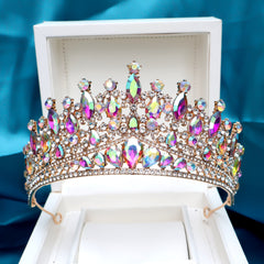 Boho Bridal Crown with Colorful Stones