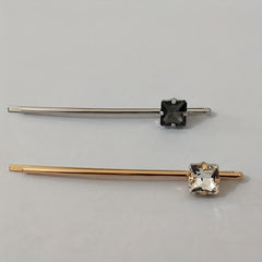 2pcs Crystal Heart Shape Bobby Pin Headwear Side Clip Hair Accessories