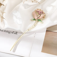 Alloy Rose Hairpin Metal Flower Barrette Hair Accessory