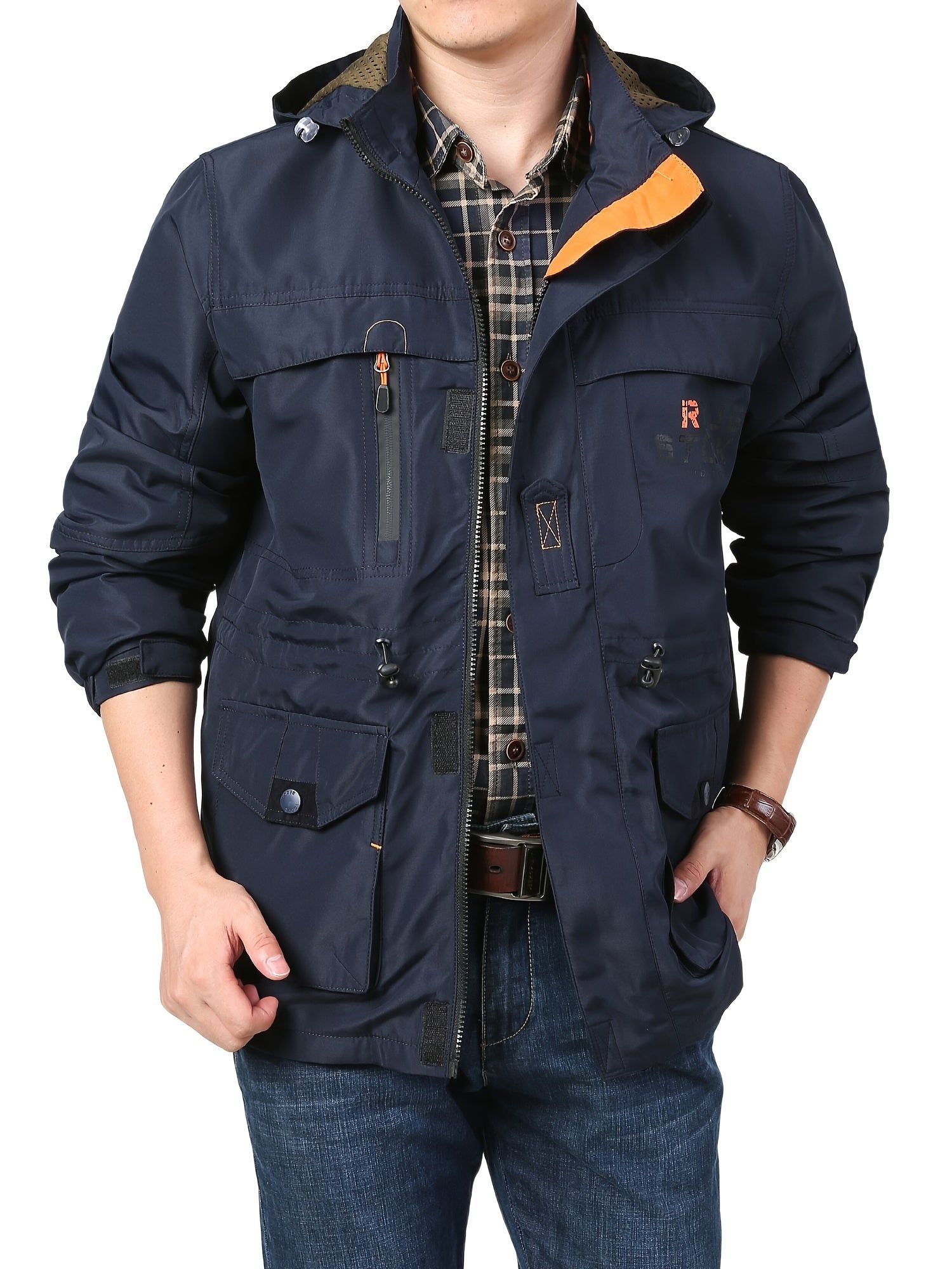 Men's Soft Shell Hooded Jacket Active Windproof & Waterproof Zip Up